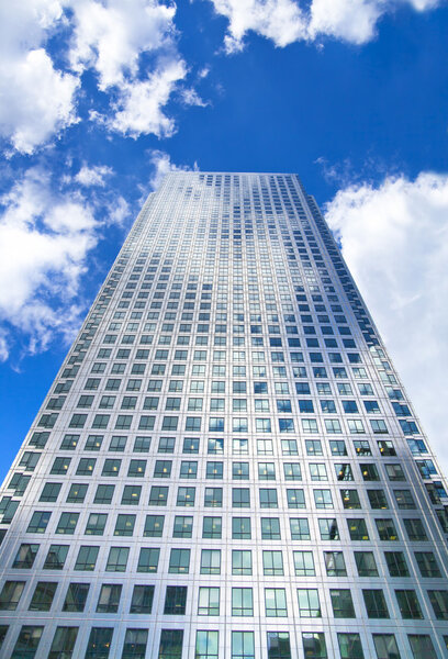 LONDON, UK - JUNE 24, 2014: Modern architecture Canary Wharf the leading centre of global finance