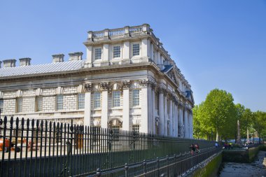 Londra, greenwich uk - 28 Temmuz 2014: Londra, Kraliyet Şapel ve klasik mimari güneyindeki eski İngiliz park