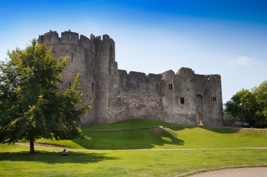 Chepstow castle, Galler, İngiltere - 26 Temmuz 2014: chepstow castel Harabeleri, Vakıf, 1067-1188. wye Nehri kıyısında yer alan