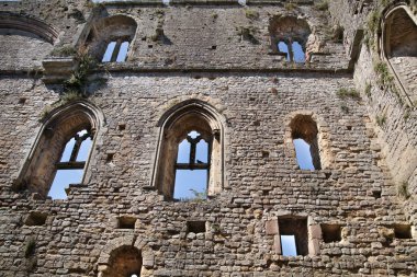 Chepstow castle, Galler, İngiltere - 26 Temmuz 2014: chepstow castel Harabeleri, Vakıf, 1067-1188. wye Nehri kıyısında yer alan