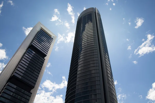 MADRID, SPAIN - July 22, 2014: Madrid city, business center, modern skyscrapers — Stock Photo, Image