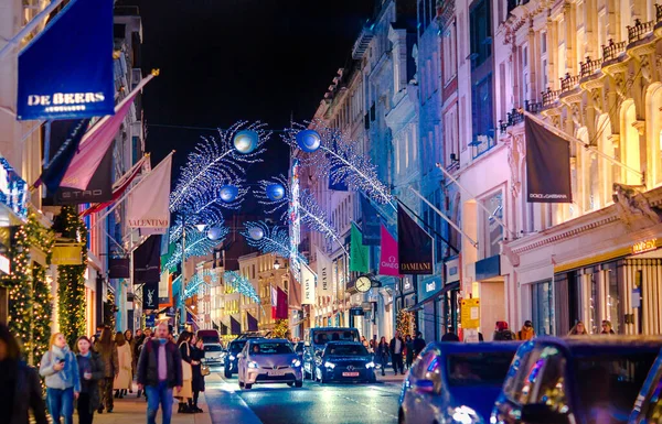 London Novembro 2021 Bond Street Decorações Festivas Luzes Natal Londres — Fotografia de Stock