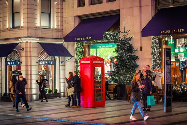 Londres Reino Unido Noviembre 2021 Bond Street Decoraciones Festivas Luces — Foto de Stock