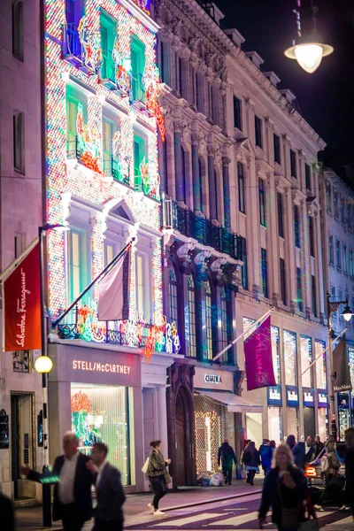 Лондон Великобритания Ноября 2021 Года Bond Street Праздничные Украшения Рождественские — стоковое фото