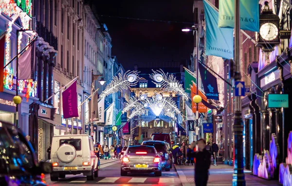 Londen November 2021 Bond Street Feestelijke Decoraties Kerstverlichting Londen — Stockfoto