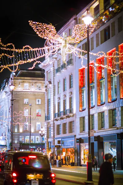 Londra Novembre 2021 Decorazioni Festive Luci Natale Piccadilly Street Sacco — Foto Stock
