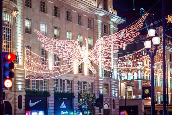 Londres Royaume Uni Novembre 2021 Décorations Festives Lumières Noël Regent — Photo