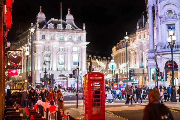 London November 2021 Festive Decorations Christmas Lights London Piccadilly Circus — Stock Photo, Image