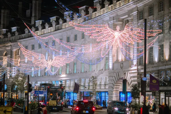 London November 2021 Festliche Dekoration Und Weihnachtsbeleuchtung Der Regent Street — Stockfoto