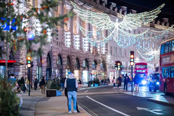 London November 2021 Festliche Dekoration Und Weihnachtsbeleuchtung Der Regent Street — Stockfoto