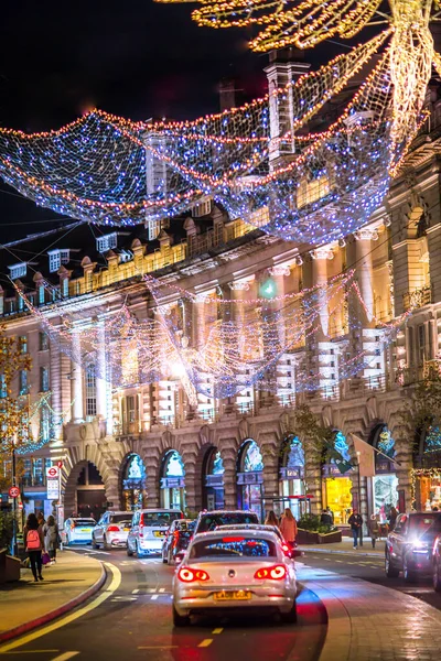 Лондон Великобритания Ноября 2021 Года Украшения Рождественские Огни Риджент Стрит — стоковое фото