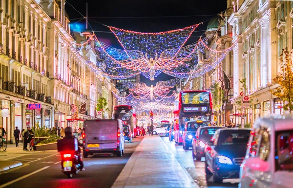 Londen Verenigd Koninkrijk November 2021 Feestelijke Decoraties Kerstverlichting Regent Street — Stockfoto