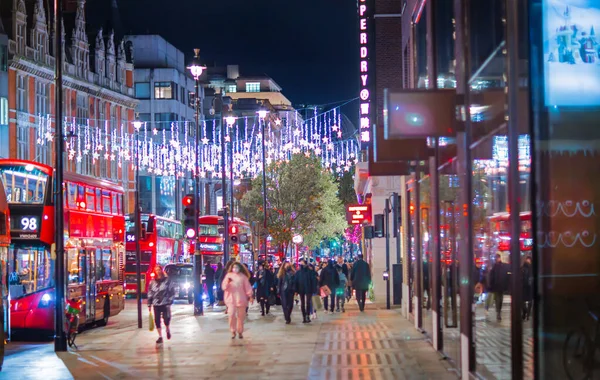 London November 2021 Festliche Dekoration Und Weihnachtsbeleuchtung Der Oxford Street — Stockfoto