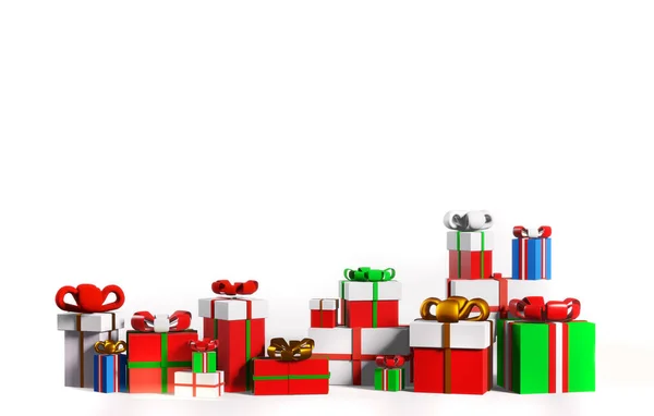 Fondo Navidad Con Muchos Regalos Regalos Cajas Feliz Año Nuevo — Foto de Stock