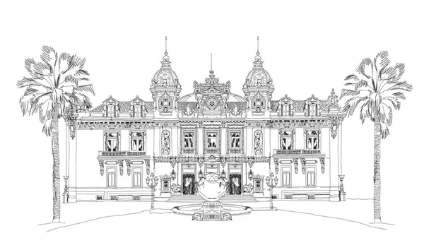 Monaco Grand Kumarhanesi. Monte Carlo 'da. Çizim koleksiyonu.