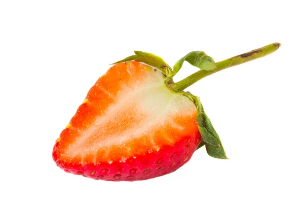 Strawberries half juicy beautiful isolated on white — Stock Photo, Image