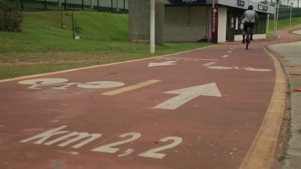 Salvador Bahia Brasile Settembre 2021 Una Pista Ciclabile Lungo Linea — Video Stock