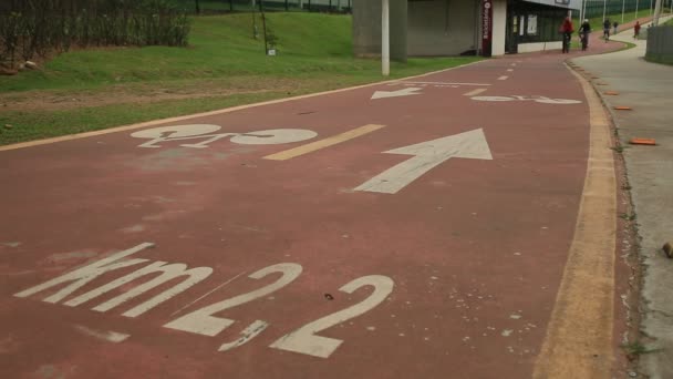 Salvador Bahia Βραζιλία Σεπτεμβρίου 2021 Ένα Μονοπάτι Ποδήλατο Κατά Μήκος — Αρχείο Βίντεο