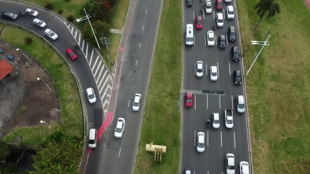 Salvador Bahia Brasilien September 2021 Blick Auf Fahrzeuge Stau Auf — Stockvideo