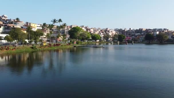 Salvador Bahia Brazil October 2021 Aerial View Dique Itororo Lake — 비디오