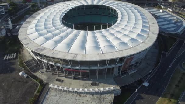 Salvador Bahia Braziliaans Oktober 2021 Vanuit Lucht Uitzicht Het Voetbalstadion — Stockvideo