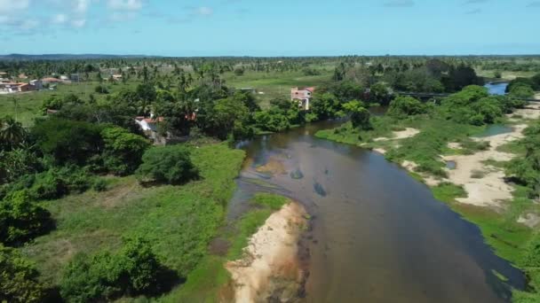 Conde Bahia Brazílie Října 2021 Letecký Pohled Suché Koryto Řeky — Stock video