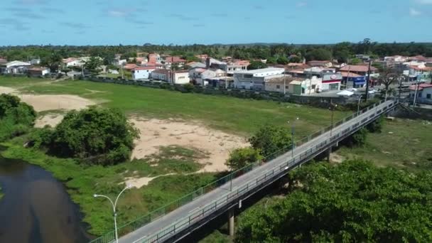 Conde Bahia Brazil Oktober 2021 Luftutsikt Det Tørre Elveleiet Til – stockvideo