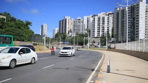 Salvador Bahia Brazil Μαΐου 2021 Άποψη Του Δρόμου Που Χτίστηκε — Αρχείο Βίντεο