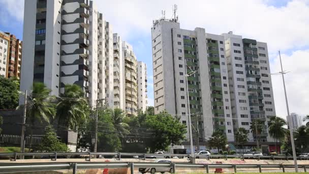 Salvador Bahia Brazylijski Maja 2021 Widok Budynki Mieszkalne Pobliżu Pasa — Wideo stockowe