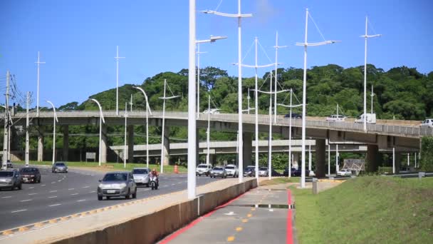 Salvador Bahia Brazília Május 2021 Kilátás Brt Közlekedési Rendszer Megvalósítására — Stock videók