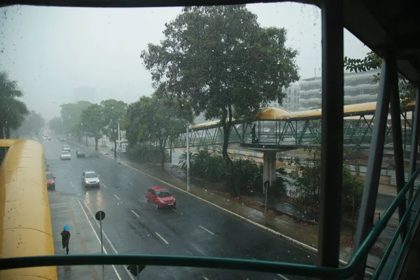 Salvador Bahia Brazil October 2021 Vehicles Seen Traveling Rainy Season — Stock Photo, Image