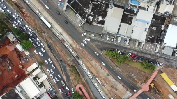 Salvador Bahia Brazil October 2021 Aerial View Construction Exclusive Lane — Stock Video