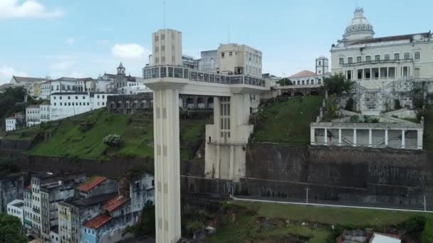 Salvador Bahia Brésil Octobre 2021 Vue Aérienne Ascenseur Lacerda Monument — Video
