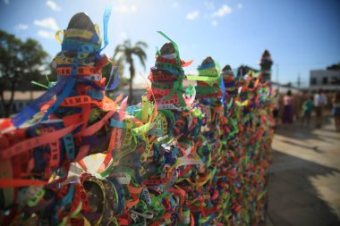 Salvador, Bahia, Brezilya - 29 Ekim 2021: Salvador 'da Sinyora do Bonfim Bazilikası, halk arasında Igreja do Bonfim olarak bilinir..