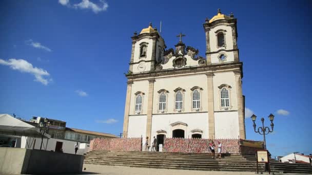 Salvador Bahia Brazylia Października 2021 Widok Bazylikę Senhor Bonfim Popularnie — Wideo stockowe