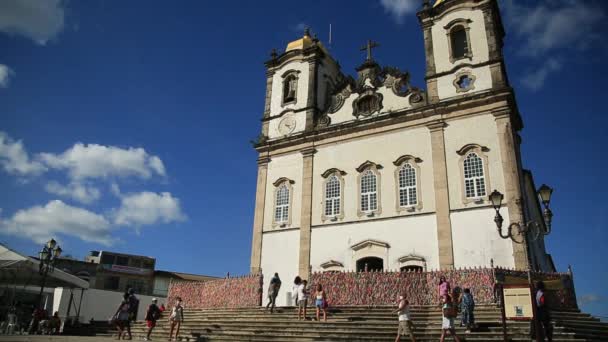 Salvador Bahia Brazylia Października 2021 Widok Bazylikę Senhor Bonfim Popularnie — Wideo stockowe