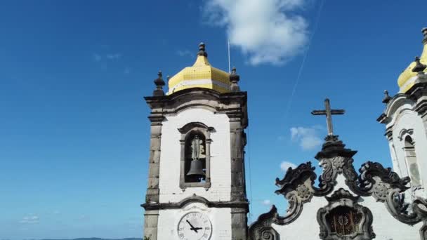 ブラジル バヒア州サラドール2021年10月29日 サルバドル市のイグレヤ ボニフィムとして知られるセンホール ボニフィム大聖堂の眺め — ストック動画