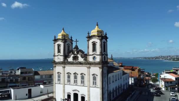 Salvador Bahia Brazylia Października 2021 Widok Bazylikę Senhor Bonfim Popularnie — Wideo stockowe