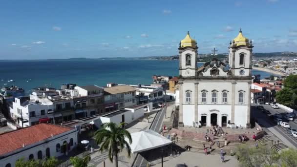 Salvador Bahia Brezilya Ekim 2021 Salvador Sinyora Bonfim Bazilikası Halk — Stok video