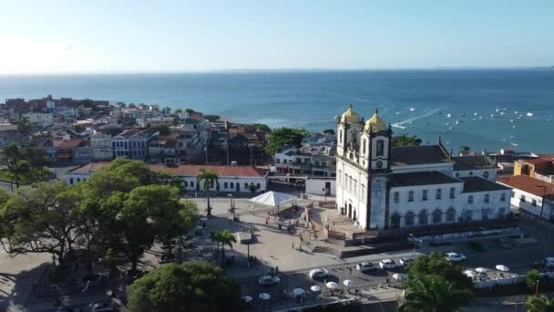 Salvador Bahia Brazylia Października 2021 Widok Bazylikę Senhor Bonfim Popularnie — Wideo stockowe