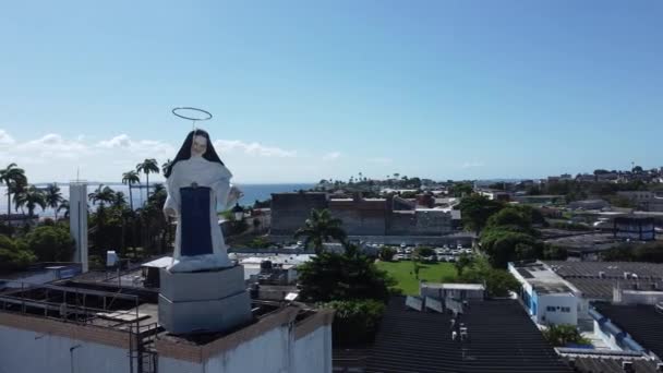 Salvador Bahia Brahb Октября 2021 Года Скульптура Санта Дульсе Душ — стоковое видео