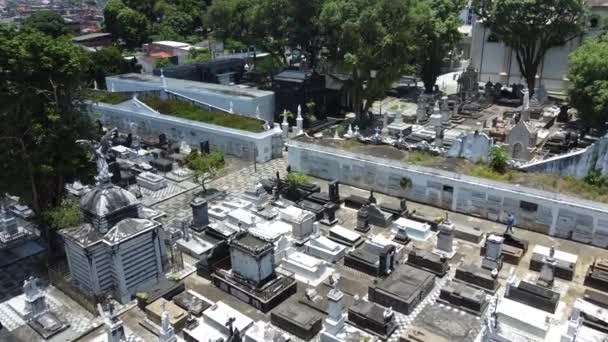 ブラジル バヒア州サラドール2021年10月29日 サルバドール市連邦管区カンポ サント墓地の空中ビュー — ストック動画