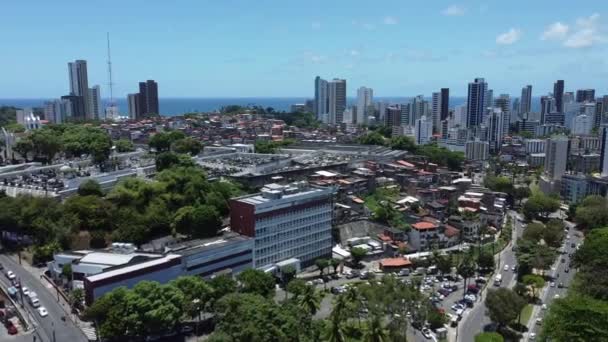 Salvador Bahia Brazil Oktober 2021 Flygfoto Över Byggnader Och Bostäder — Stockvideo