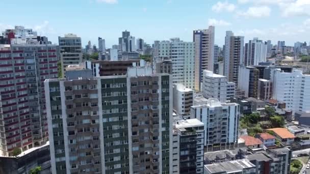 Salvador Bahia Brazil Oktober 2021 Flygfoto Över Byggnader Och Bostäder — Stockvideo