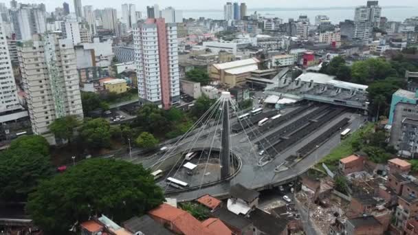 Salvador Bahia Brasilien November 2021 Luftaufnahme Des Lapa Bahnhofs Salvador — Stockvideo