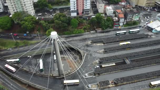 Salvador Bahia Brazílie Listopad 2021 Letecký Pohled Nádraží Lapa Městě — Stock video