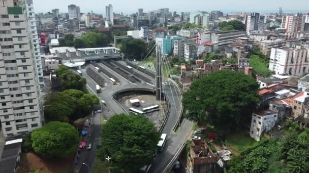 Salvador Bahia Brazil November 2021 Aerial View Lapa Station City — Stock Video