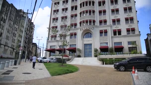Salvador Bahia Brazylijski Lipca 2021 Fasada Hotelu Fasano Ulicy Chile — Wideo stockowe
