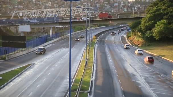 Salvador Bahia Brazylijski Lipca 2021 Ruch Pojazdów Ulicy Mieście Salvador — Wideo stockowe