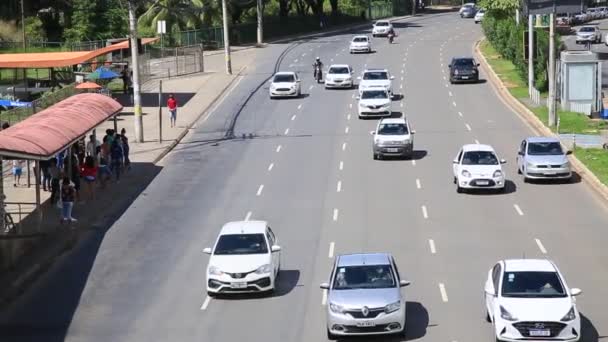 Salvador Bahia Brazil Ιουλίου 2021 Κυκλοφορία Οχημάτων Δρόμο Στο Σαλβαδόρ — Αρχείο Βίντεο
